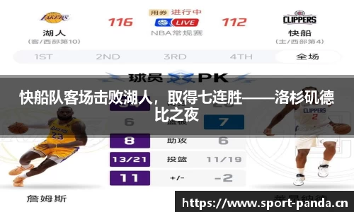 快船队客场击败湖人，取得七连胜——洛杉矶德比之夜